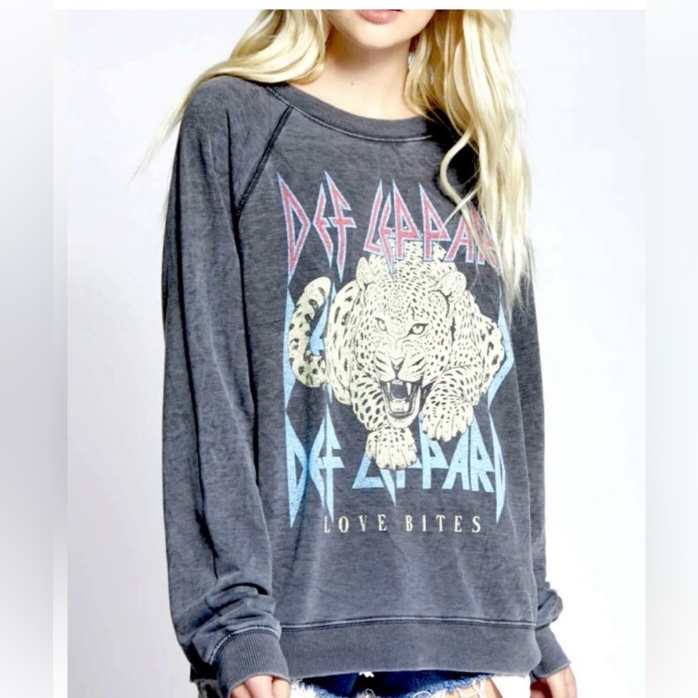 Recycled Karma Def Leppard Love Bites Band Sweatshirt (NWOT)